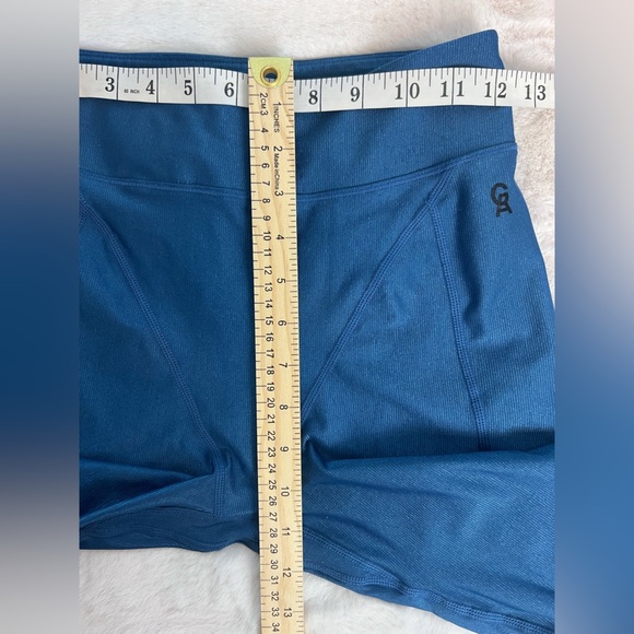 Good American Shiny Rib Seamless Leggings in  Washed Navy Blue Size 3 - Picture 8 of 9